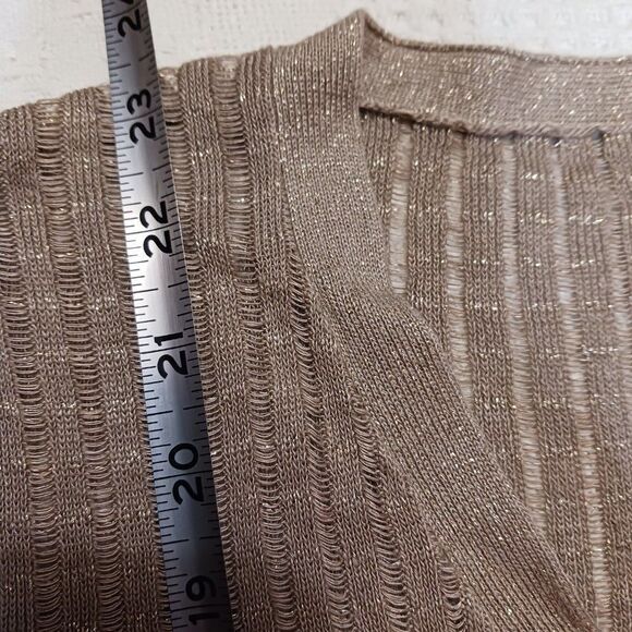 Style & Co. Women's size L Sparkle Tan Cardigan Top - Picture 7 of 9